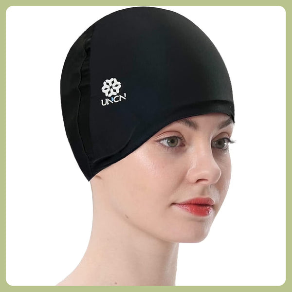 Uncn Full Head Relief Hat - Soothing Ice Wrap with Cooling Cap pack & Cold Compress Pad, One Size, Black