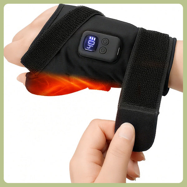 UNCN Heated Wrist Wrap Brace - 3 Temp Settings, Auto Shut Off, Portable Wrist Heating Pad for Carpal Tunnel Relief, Men &amp; Women