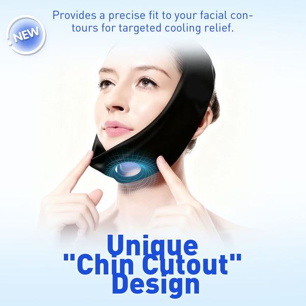 Wisdom Teeth Ice Pack Head Wrap with 2 Packs - Chin Cutout Face Ice Pack with Quiet Lint-Resistant Velcro, Integrated Gel Packs for Hot/Cold Therapy, TMJ Relief, Tooth Extraction & Tonsillectomy