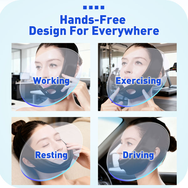 Wisdom Teeth Ice Pack Head Wrap with 2 Packs - Chin Cutout Face Ice Pack with Quiet Lint-Resistant Velcro, Integrated Gel Packs for Hot/Cold Therapy, TMJ Relief, Tooth Extraction & Tonsillectomy