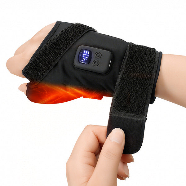 UNCN Heated Wrist Wrap Brace - 3 Temp Settings, Auto Shut Off, Portable Wrist Heating Pad for Carpal Tunnel Relief, Men &amp; Women