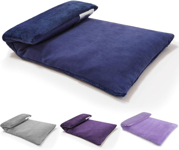 UNCN Microwavable Heating Pad with Washable Cover 13x7 Inch Flaxseed Microwave Hot Pack, Lavender Scent, Moist Warm Compress for Relaxation, Non-Electric & Portable