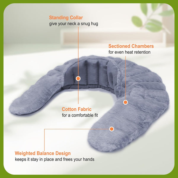 Microwave Heating Pad for Neck and Shoulders40*30cm- Mink Fabric Long-lasting Heat and Cold Retention Heating Pad Microwavable