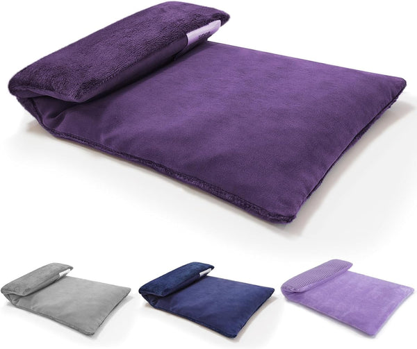 UNCN Microwavable Heating Pad with Washable Cover 13x7 Inch Flaxseed Microwave Hot Pack, Lavender Scent, Moist Warm Compress for Relaxation, Non-Electric & Portable