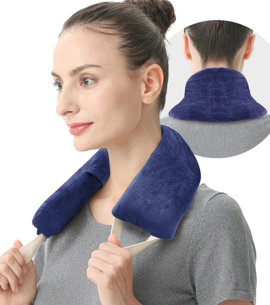UNCN Neck Heating Pad Microwavable Weighted Microwave Heating Pad Neck Wrap for Shoulder Back Pain Relief, Machine Washable Cover, Warm Rice Bag Pack for Cramps, Hot Cold Therapy 1.5 LBS Lavender Scented