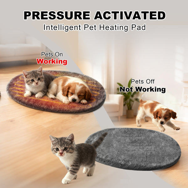 Dog Cat Pressure Activated Pet Heating Pad Safe Automatic Electric Heated Bed Mat for Indoor - Small