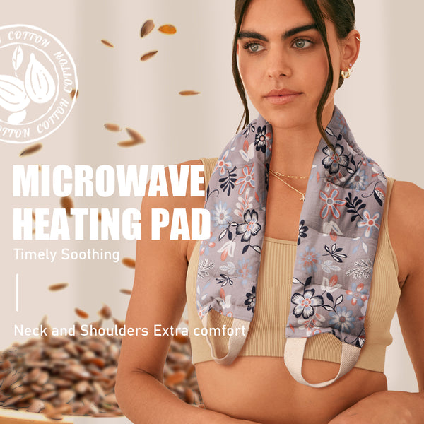 UNCN Heating pad for Neck and Shoulders Back 27 * 5.5\" microwavable Large Moist Heat Pack Warm hot Compress Neck wrap Weighted Bag Massage Reusable Herbal Nature Calming Portable