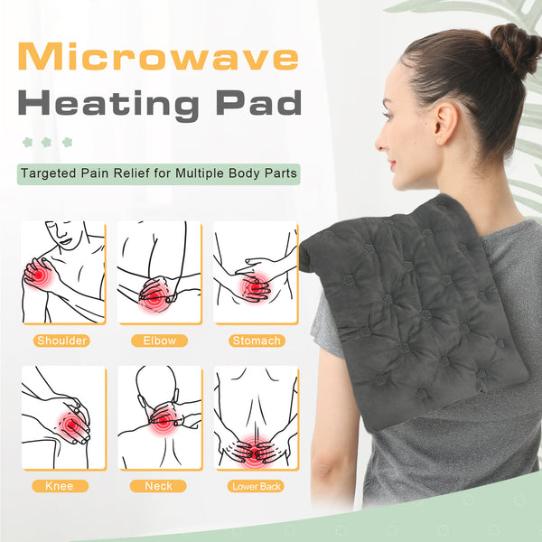 UNCN Microwave Heating Pad 15.7" * 9"| Microwavable Heat Pad for Pain Relief | Reusable Bean Bag | Weighted Hot Pack for Neck, Shoulder, Cramps, Back | Warm Compress