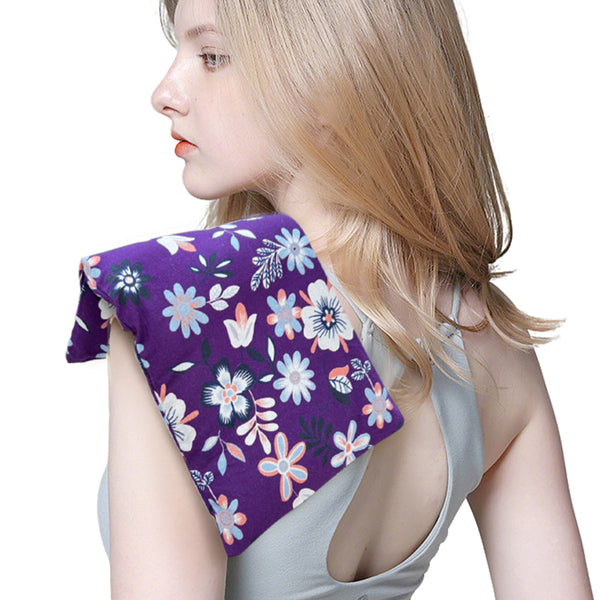 uncn Microwavable Heating Pad with Washable Cover 12.5x7 Inch Flaxseed Microwave Hot Pack, Lavender Scent, Moist Warm Compress for Relaxation, Non-Electric & Portable