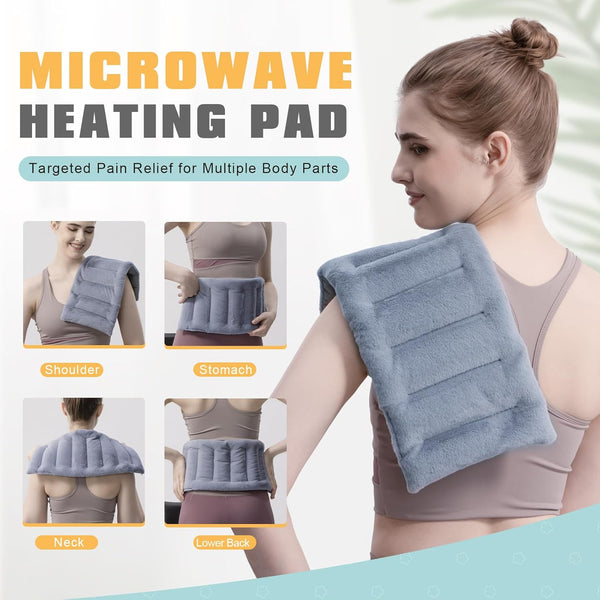 UNCN Microwavable Heating Pads with Strap 7x17\" Heating Pad Microwavable for Pain Relief | Microwave Heat Pack for Cramps, Muscle Aches, Back Neck Shoulder Moist Heat Weighted Therapy