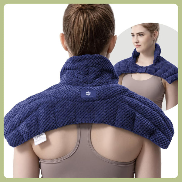 UNCN Large Microwave Heating Pad for Neck Shouders and Back Wearable Neck Warmer Microwavable Heated Wrap for Pain Relief with Moist Heat, Recovery Christmas Birthday Gifts 3.1LBS
