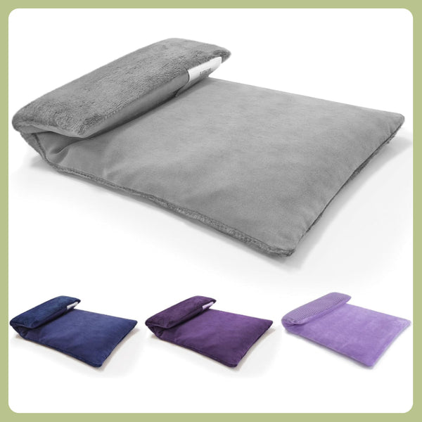 UNCN Microwavable Heating Pad with Washable Cover 13x7 Inch Flaxseed Microwave Hot Pack, Lavender Scent, Moist Warm Compress for Relaxation, Non-Electric & Portable
