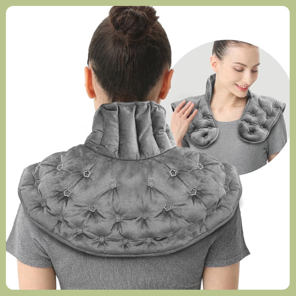 UNCN Microwave Heat Pad for Neck, Shoulders & Back Stress Relief, Moist Heat Therapy for Pain Relief, Weighted 2.1 lbs, Gary