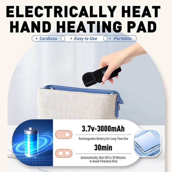 Portable Heated Wrist Wrap Brace, 3 Temperature Settings with Auto Shut off, Carpal Tunnel Support for Men & Women, Right Hand for Computer Use-Right Hand