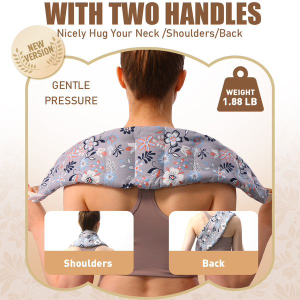 UNCN Heating pad for Neck and Shoulders Back 27 * 5.5\" microwavable Large Moist Heat Pack Warm hot Compress Neck wrap Weighted Bag Massage Reusable Herbal Nature Calming Portable