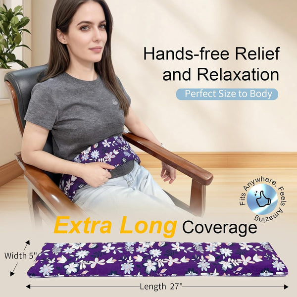 UNCN Heating pad for Neck Shoulders and Back Microwavable Machine Washable 27x5 Microwave Rice Bag for Heat Therapy Reusable Hot Pack for Muscle Cramps Moist Warm Bean Bag for Pain Relief Levender Scented