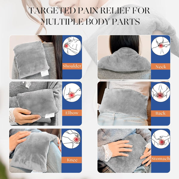 UNCN Microwavable Heating Pad with Washable Cover 13x7 Inch Flaxseed Microwave Hot Pack, Lavender Scent, Moist Warm Compress for Relaxation, Non-Electric & Portable