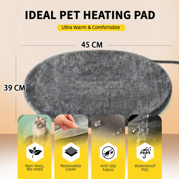 Dog Cat Pressure Activated Pet Heating Pad Safe Automatic Electric Heated Bed Mat for Indoor - Small