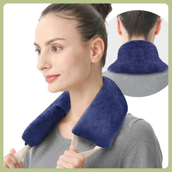UNCN Neck Heating Pad Microwavable Weighted Microwave Heating Pad Neck Wrap for Shoulder Back Pain Relief, Machine Washable Cover, Warm Rice Bag Pack for Cramps, Hot Cold Therapy 1.5 LBS Lavender Scented