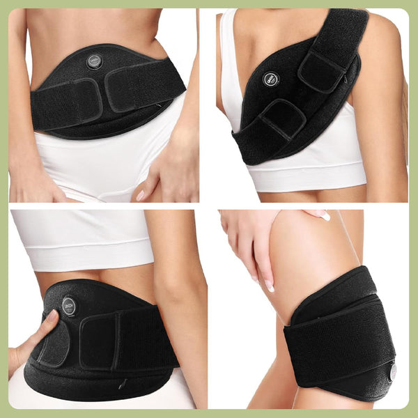 UNCN Portable Heating Pad for Cramps, Back Pain Relief, 3000mAh Battery Cordless Period Menstrual Heating Pad Electric Waist Belt Wireless Rechargeable Belly Wrap Wearable Washable