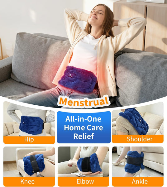 UNCN Microwave Moist Heating Pad for Back Pain Relief, Sciatica Recovery, Portable Neck & Shoulder Heating Pad, Microwavable Hot Therapy for Lumbar Cramps, Waist Warm Compress Heat Pack for Men Women