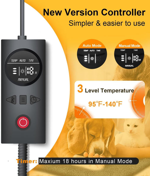 Dog Cat Pressure Activated Pet Heating Pad Safe Automatic Electric Heated Bed Mat for Indoor - Small