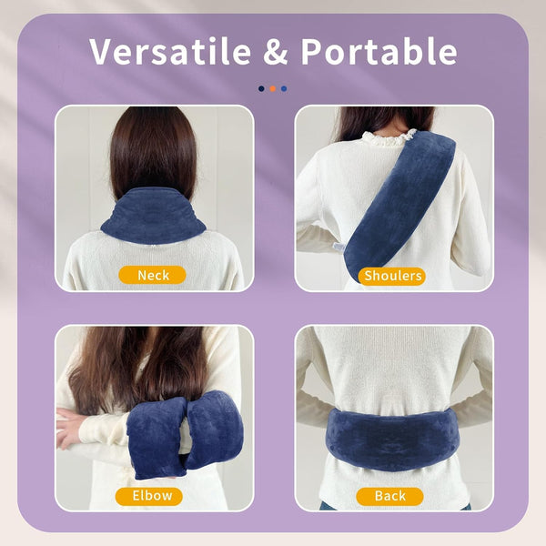 UNCN Neck Heating Pad Microwavable Weighted Microwave Heating Pad Neck Wrap for Shoulder Back Pain Relief, Machine Washable Cover, Warm Rice Bag Pack for Cramps, Hot Cold Therapy 1.5 LBS Lavender Scented