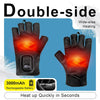Uncn Heated Fingerless Gloves 3000mAh Rechargeable Battery Auto Shut-off Heating Gloves for Men and Women