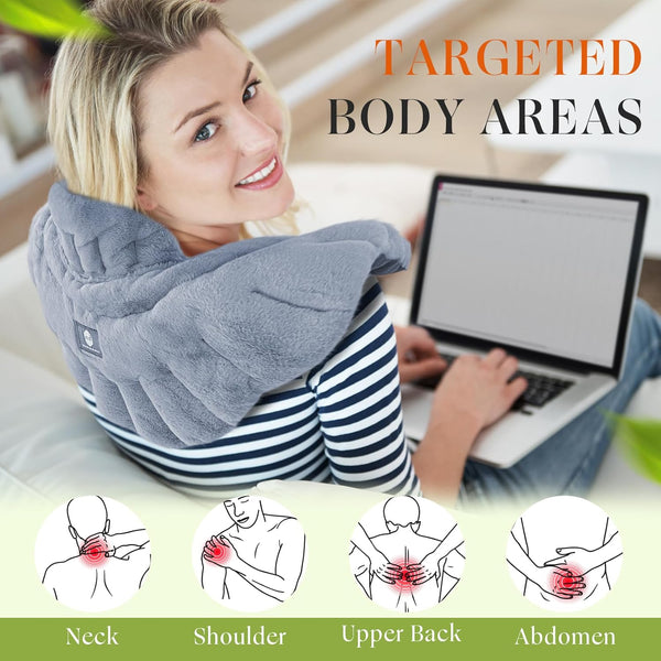 Microwave Heating Pad for Neck and Shoulders40*30cm- Mink Fabric Long-lasting Heat and Cold Retention Heating Pad Microwavable