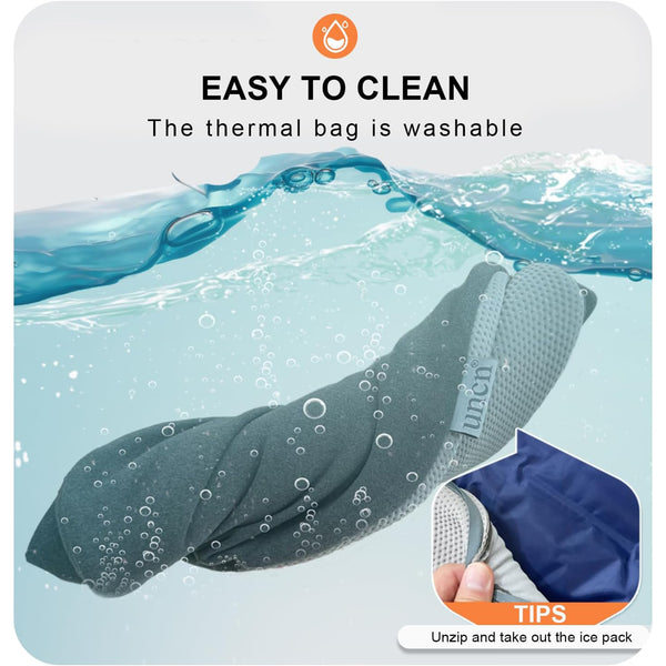 UNCN Reusable Ice Pack with Strap, 2 Pack 13.4×8.3 Inches Gel Cold Pads for Lower Back & Waist, Long Lasting Cold Compress Wraps with Insulated Storage Bag