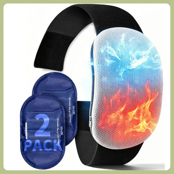 Extra Large Ice Pack Back Pain Relief 2 Pack Adjustable Waist Strap | 13x8 in gel packs reusable packs 20min cold therapy adjustable waist 24-62in for sciatica knee/shoulder/hip machine washable