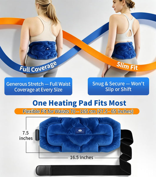 UNCN Microwave Moist Heating Pad for Back Pain Relief, Sciatica Recovery, Portable Neck & Shoulder Heating Pad, Microwavable Hot Therapy for Lumbar Cramps, Waist Warm Compress Heat Pack for Men Women