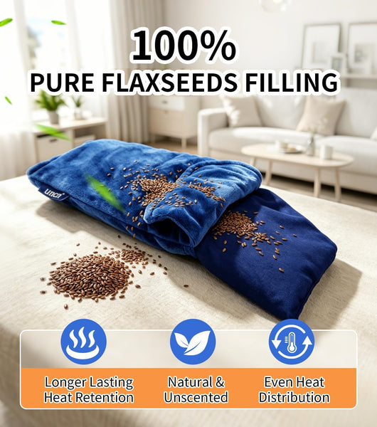 Microwave Heating Pad with Flaxseed, Moist Heat Pack, 13.4 x 7.1 Inch Cordless Warm Compress, Reusable Heat Pad for Back, Muscle Soreness, Menstrual Pain Relief with Machine Washable Cover 1.85lbs