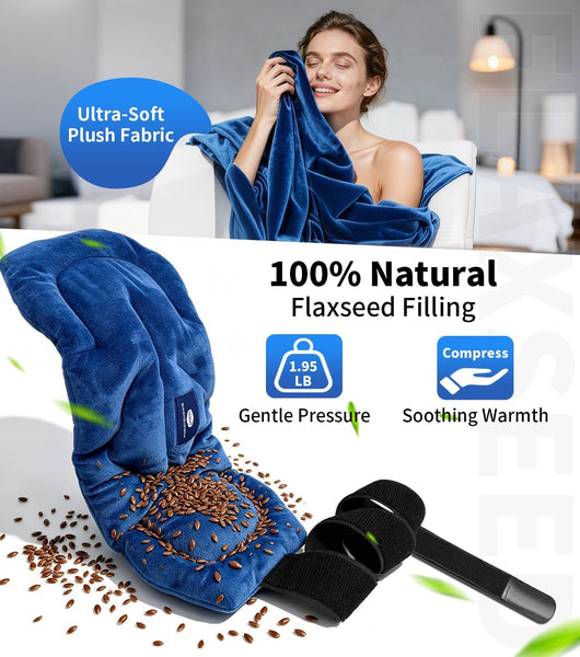 UNCN Microwave Moist Heating Pad for Back Pain Relief, Sciatica Recovery, Portable Neck & Shoulder Heating Pad, Microwavable Hot Therapy for Lumbar Cramps, Waist Warm Compress Heat Pack for Men Women