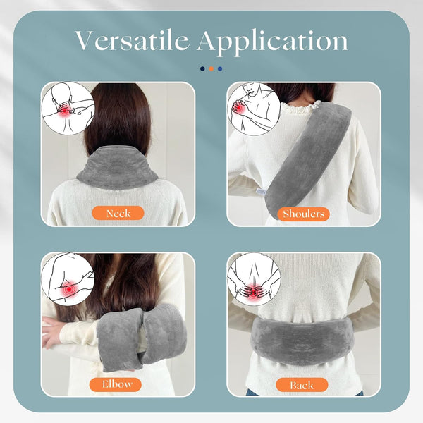 UNCN Heating Pad 32x5 cm, Microwavable, Washable, Weighted, Lavender Aroma, for Neck Shoulder Back Pain Relief, gray