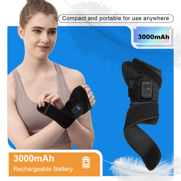 UNCN Heated Wrist Wrap Brace - 3 Temp Settings, Auto Shut Off, Portable Wrist Heating Pad for Carpal Tunnel Relief, Men &amp; Women