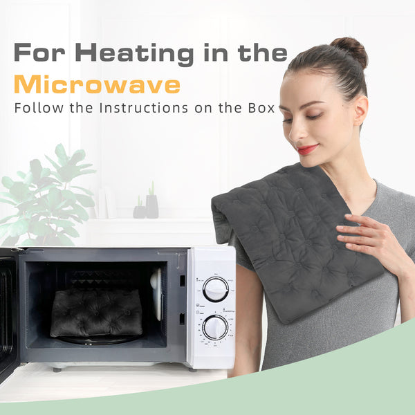 UNCN Microwave Heating Pad 15.7" * 9"| Microwavable Heat Pad for Pain Relief | Reusable Bean Bag | Weighted Hot Pack for Neck, Shoulder, Cramps, Back | Warm Compress