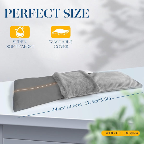 UNCN Microwave Heat Pad with Washable Cover| Heat Packs for Relaxation | Wheat Bags Microwavable for Pain Relief in Muscles, Joints & Cramps 44×13.5cm | Soft Weighted Neck Warmer for Hot/Cold Compress