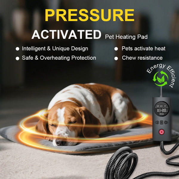 Dog & Cat Heating Pad Waterproof Washable Pressure-Activated, Indoor Warming Pad-