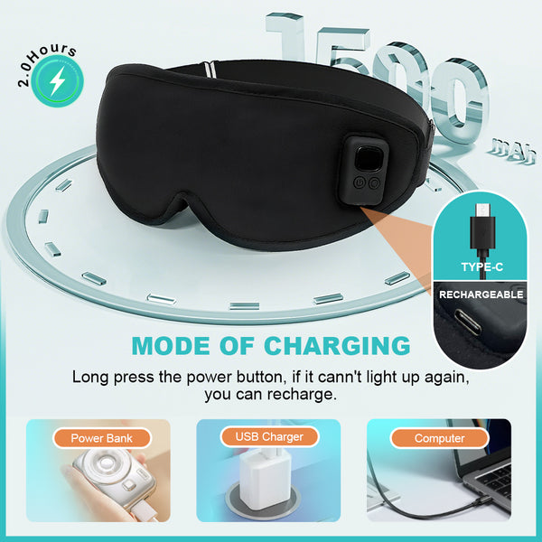 UNCN Rechargeable Heated Eye Mask - Daily Dry Eyes Relief, Washable & Blackout