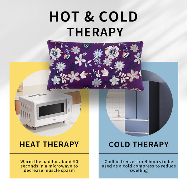 uncn Microwavable Heating Pad with Washable Cover 12.5x7 Inch Flaxseed Microwave Hot Pack, Lavender Scent, Moist Warm Compress for Relaxation, Non-Electric & Portable