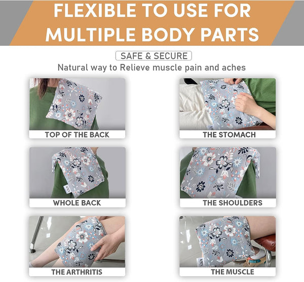 UNCN Wide Microwave Heating pad with Washable Cover 9 * 15" Microwavable Hot Pad for Neck Shoulder, Cramps, Back Pain Relief, Cordless Warm Compress Weighted Moist Heat Pack for Aches, Unscented