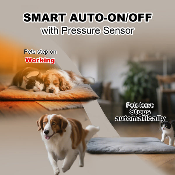 Dog Cat Heating Pad Pressure Activated Pet Heating Pad Safe Automatic Electric Heated Bed Mat for Indoor, Warming Pad-large