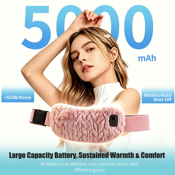 UNCN Cordless Heating Pad for Period Cramps, 3 Heat Setting, 3 Massage Modes,Rechargeable with 5000mAh Battery, Long-Lasting Use, Birthday Mothers Day Gifts for Girlfriend Mom Wife Women, Pink