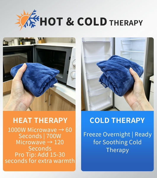 Microwave Heating Pad with Flaxseed, Moist Heat Pack, 13.4 x 7.1 Inch Cordless Warm Compress, Reusable Heat Pad for Back, Muscle Soreness, Menstrual Pain Relief with Machine Washable Cover 1.85lbs
