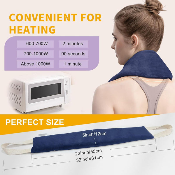 UNCN Neck Heating Pad Microwavable Weighted Microwave Heating Pad Neck Wrap for Shoulder Back Pain Relief, Machine Washable Cover, Warm Rice Bag Pack for Cramps, Hot Cold Therapy 1.5 LBS Lavender Scented