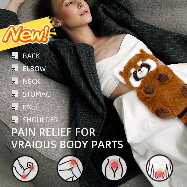 Red Panda Cozy Plush Washable Cover Microwave Stuffed Animal Heating Pad for Pain Relief, Cramps, Neck, Muscles, 17"x8"