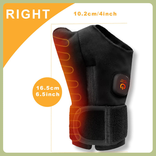 Portable Heated Wrist Wrap Brace, 3 Temperature Settings with Auto Shut off, Carpal Tunnel Support for Men & Women, Right Hand for Computer Use-Right Hand
