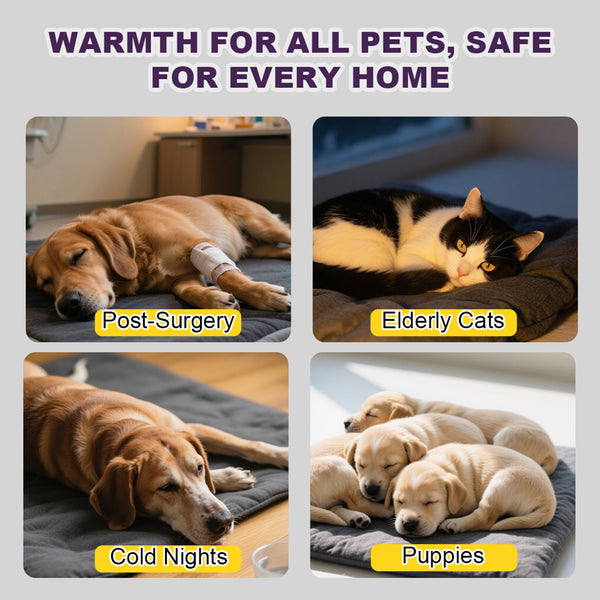 Dog & Cat Heating Pad Waterproof Washable Pressure-Activated, Indoor Warming Pad-