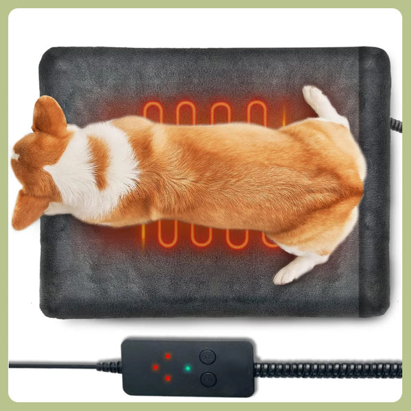 UNCN Dog Cat Heating Pad Pressure Activated 18 X 22 Pet Heat Pack Automatic Electric Heated Bed Mat for Indoor Warming Pad Chew Resistant Cord, Adjustable Temperature Waterproof Washable